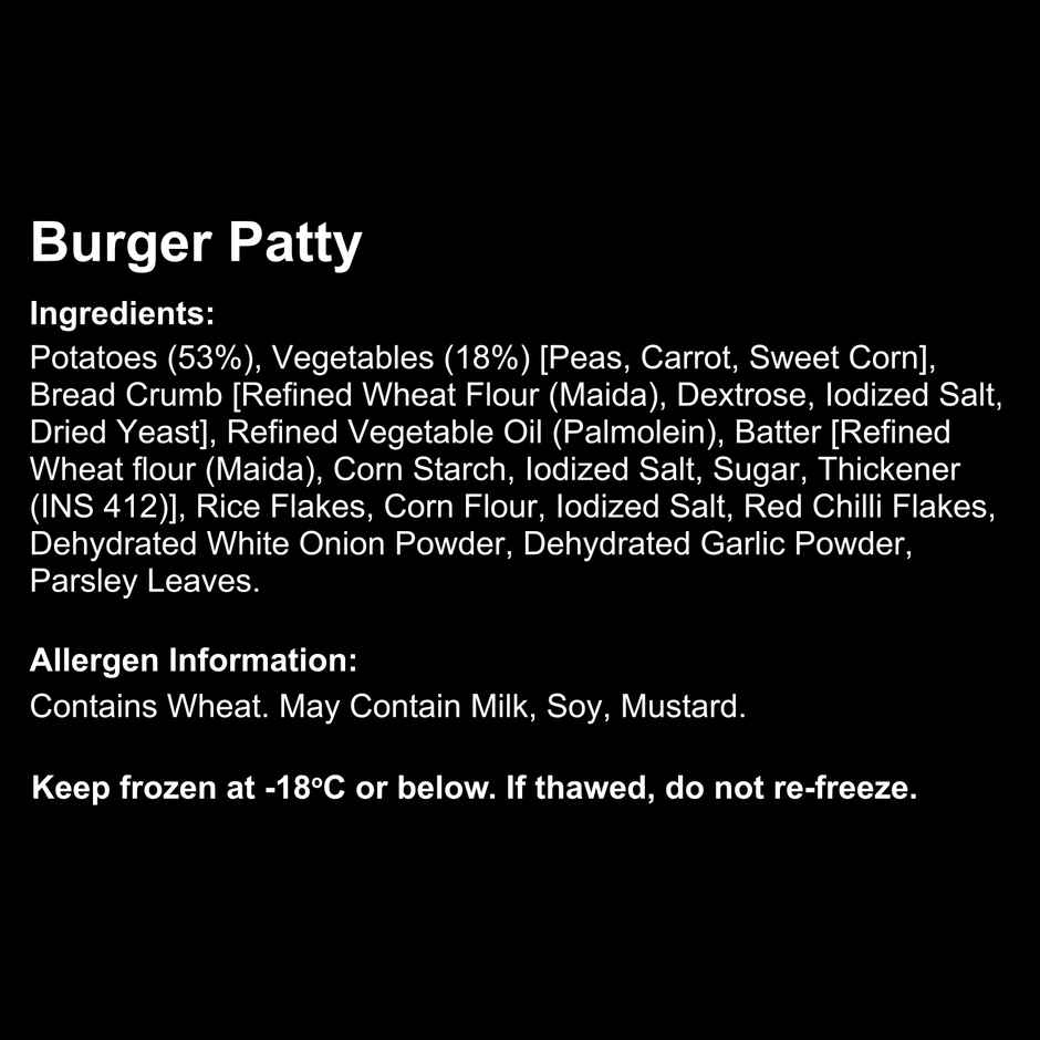 Hyfun Burger Patty | Frozen Ready To Cook Veg Patty