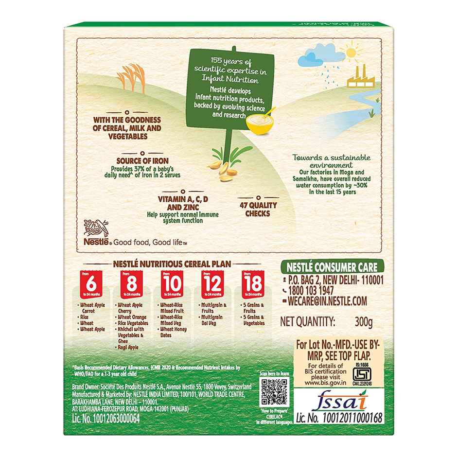 Nestle Cerelac Baby Cereal With Milk Multigrain Dal Veg - Stage 4 | 12 To 24 Months