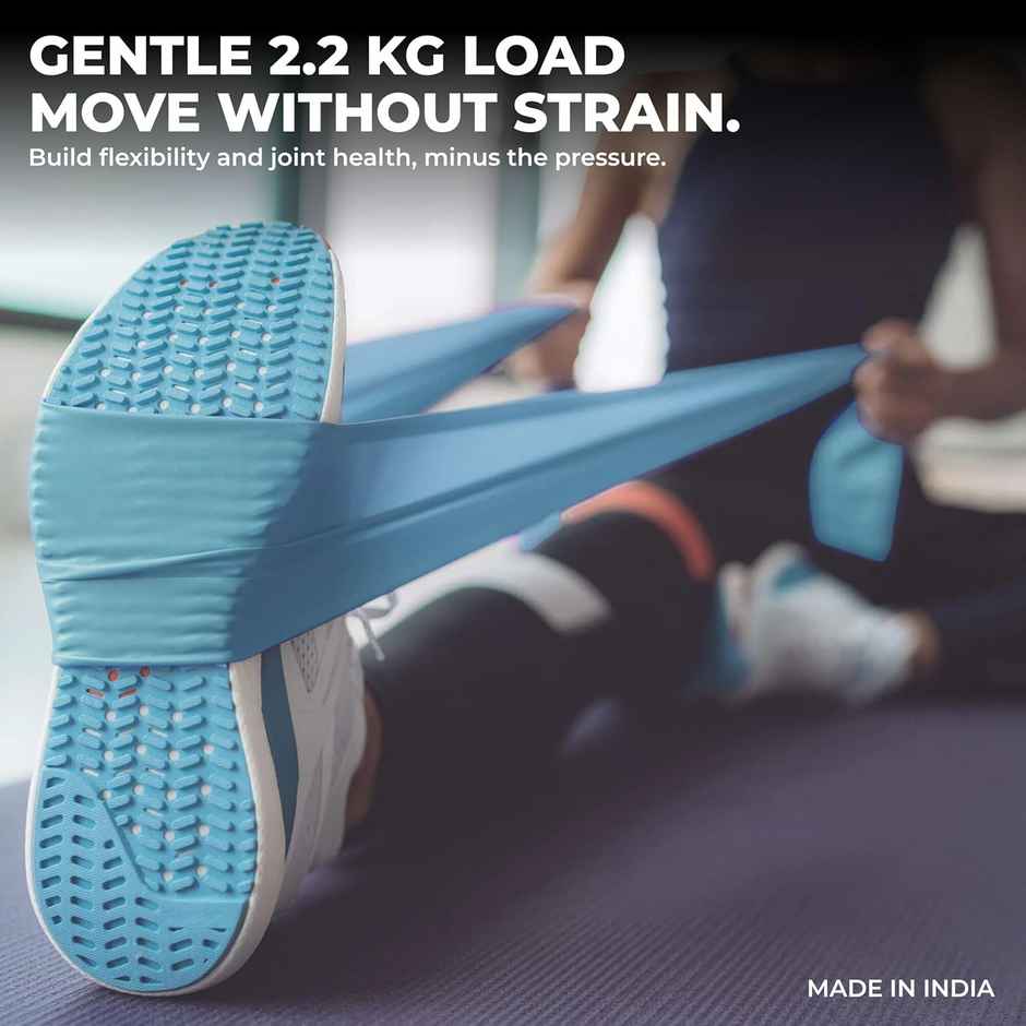Nivia Stretch Band, Light Resistance Bands For Workout | 2.2 Kg Resistance Level - 1 | Light Blue
