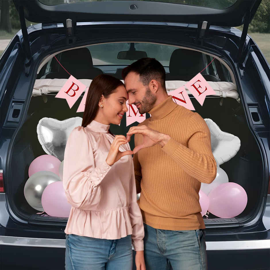 Be Mine Anniversary Decoration with Love Balloons and Banner | Party Propz