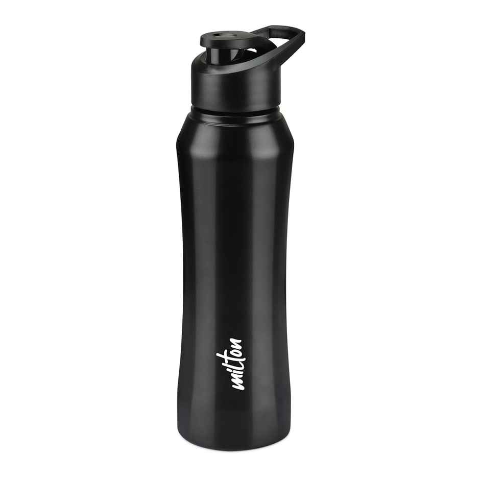 Milton Stainless Steel Comet Single Wall Leakproof Rust Free Water Bottle | Black | 1 L