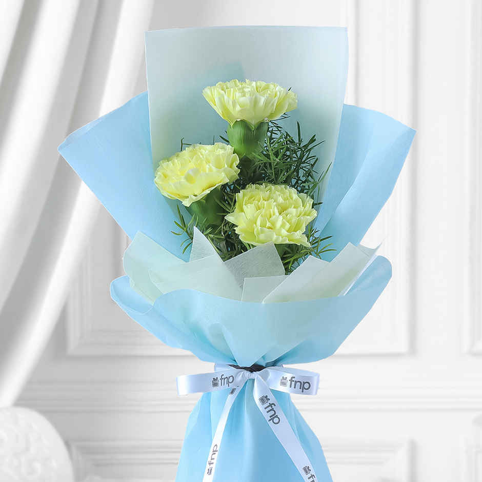 FNP Father's Day 3 Yellow Carnations Bouquet