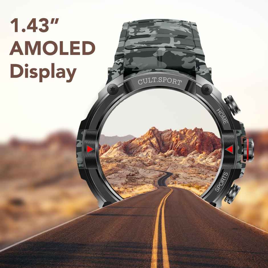 Cultsport Cult.Sport Ranger Xr, 1.43 Inch AMOLED Smartwatch,Camo Green