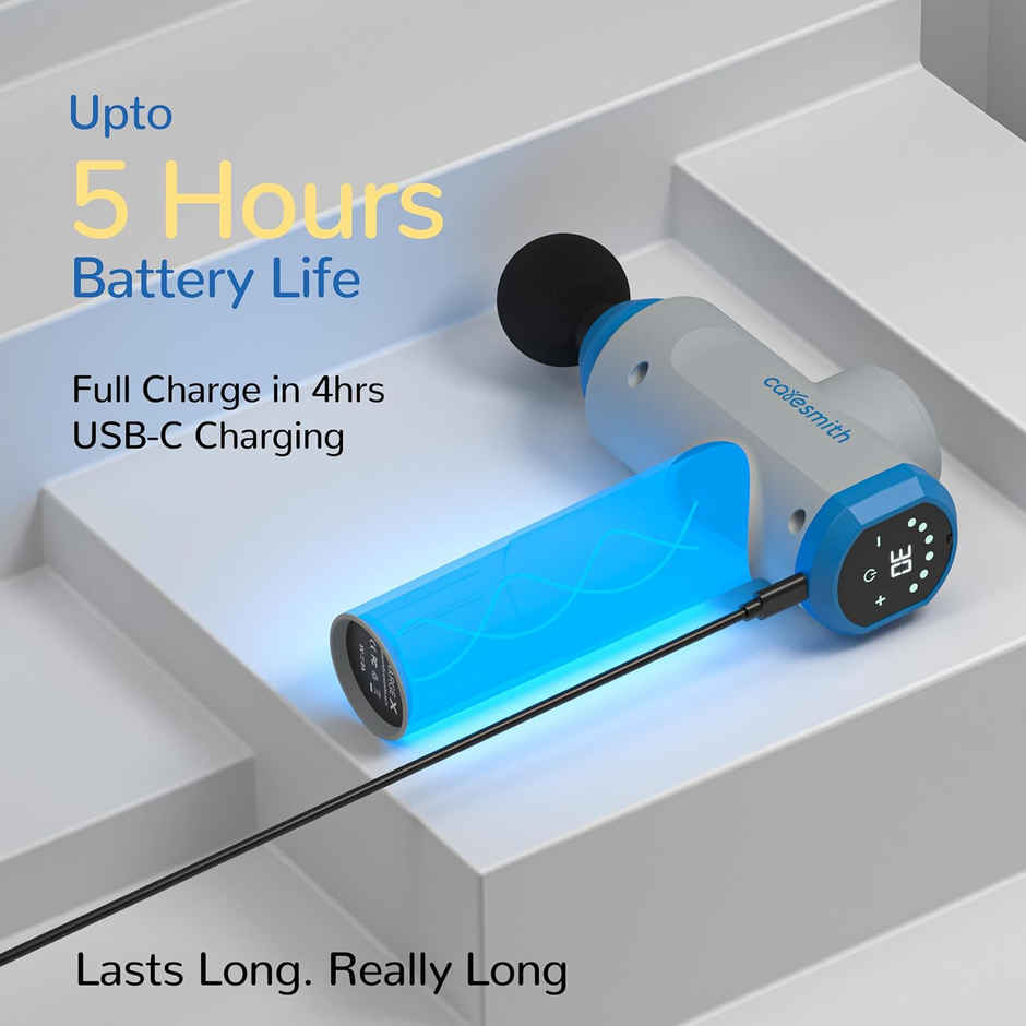 Caresmith CHARGE Massage Gun: Touchscreen-Controlled Percussion Massager for Precision Pain Relief