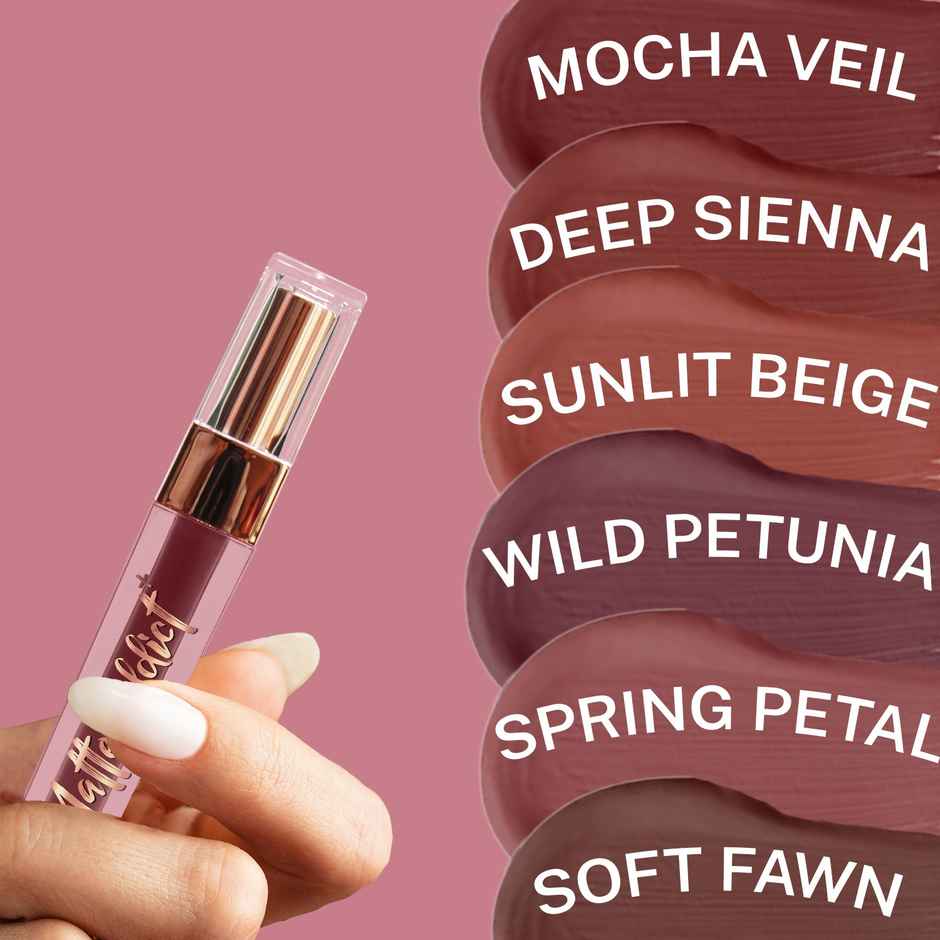 Jaquline USA Matte Addict + Liquid Lipstick,8Hr stay,Lightweight & Transfer proof - Wild Petunia 04