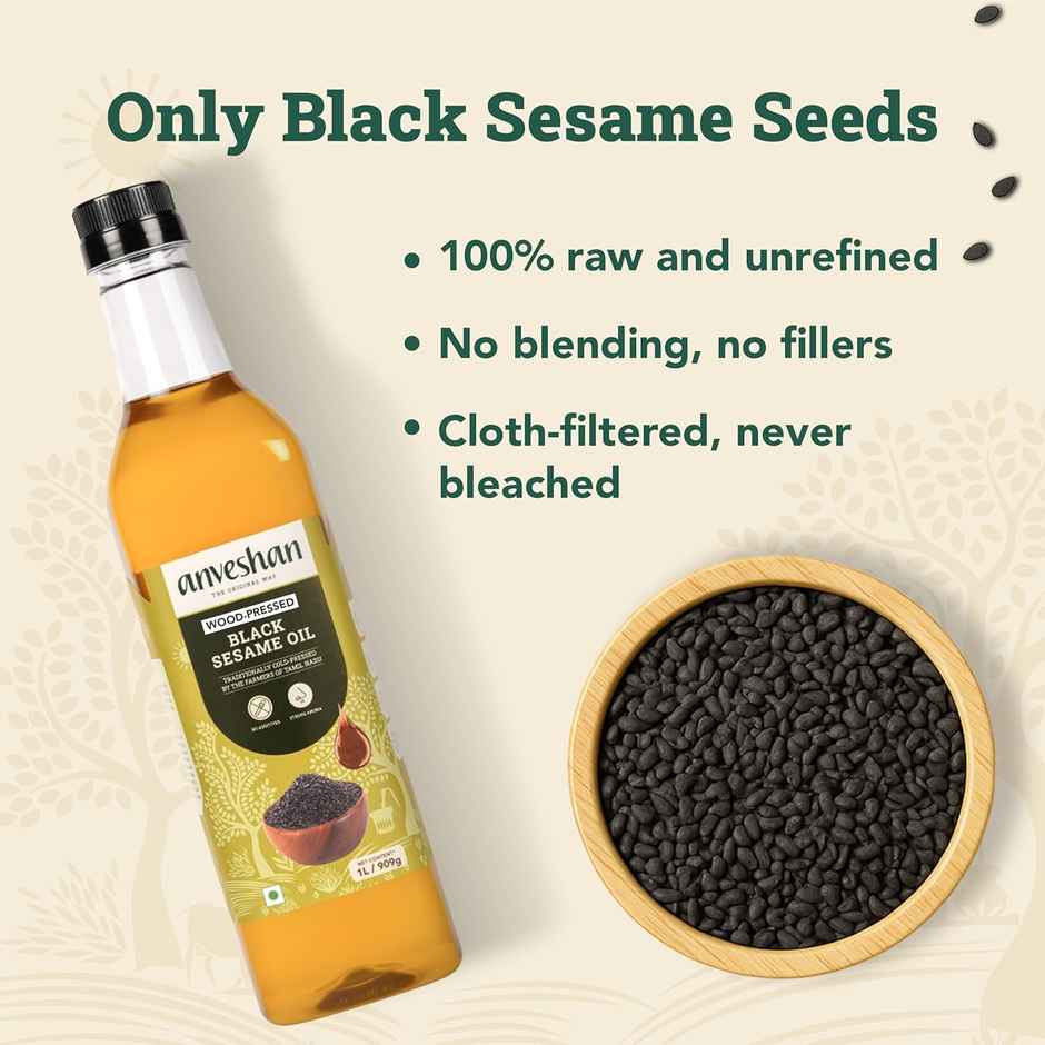 Anveshan Black Sesame (Til-Gingelly) Wood Cold Pressed Oil