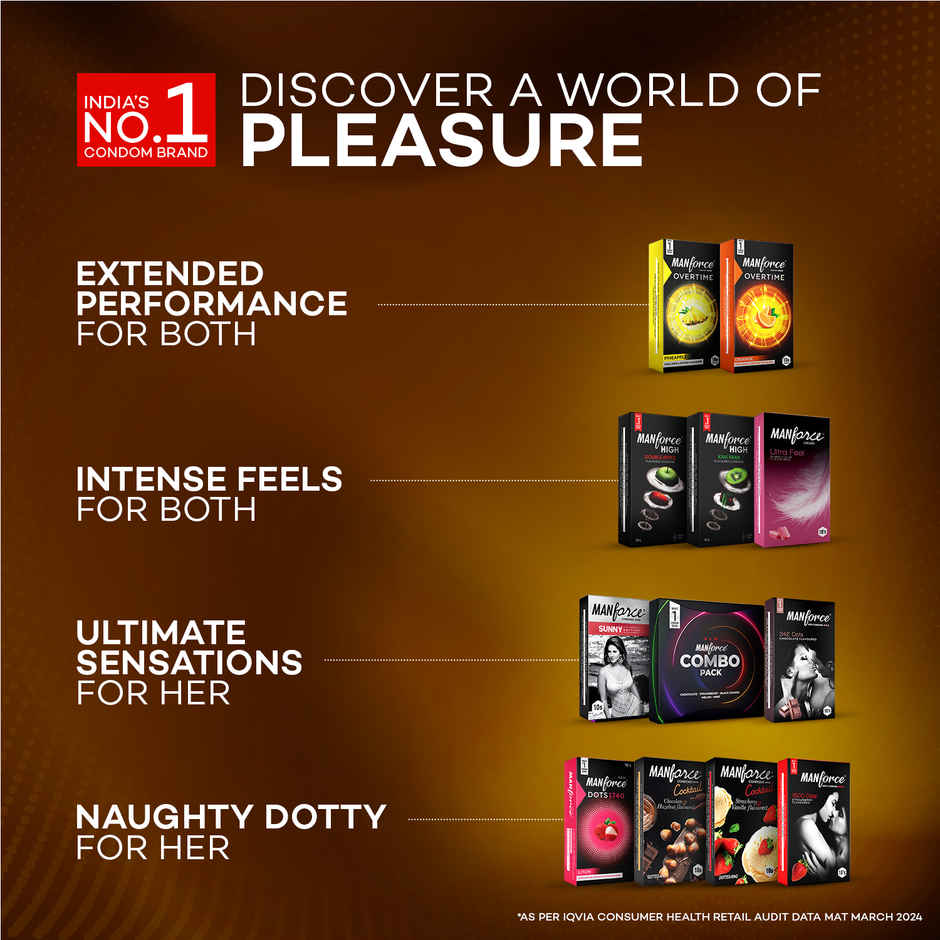 Manforce Cocktail Condoms with Dotted-Rings Hazelnut & Chocolate Flavoured