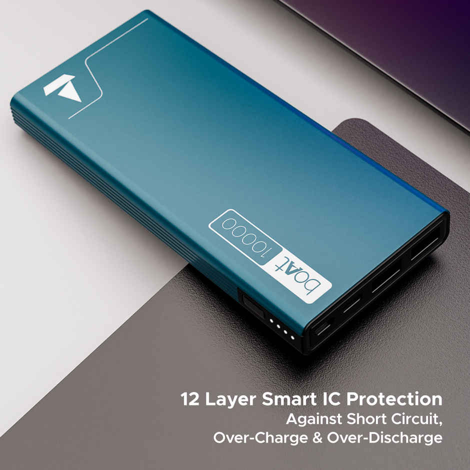 boAt 10000 mAh Power Bank w/ 22.5W Fast Charging & Smart IC Protection - PB300 (Steel Blue)