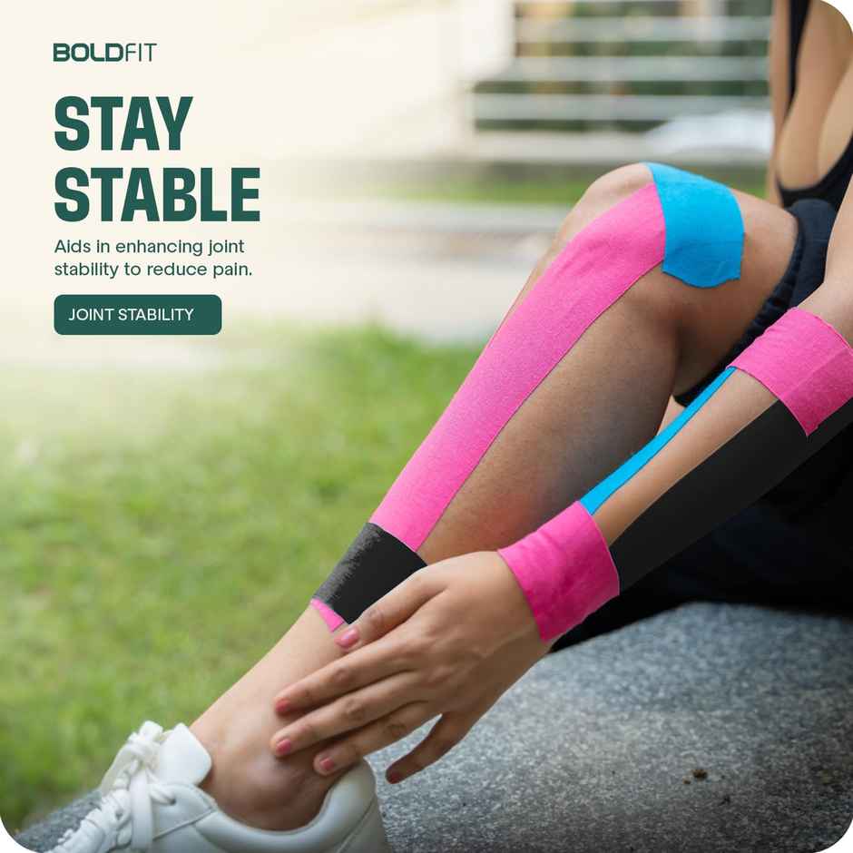 Boldfit Kinesiology Tape For Physiotherapy Sports Injury Pain Relief Muscle Tape For Shoulder