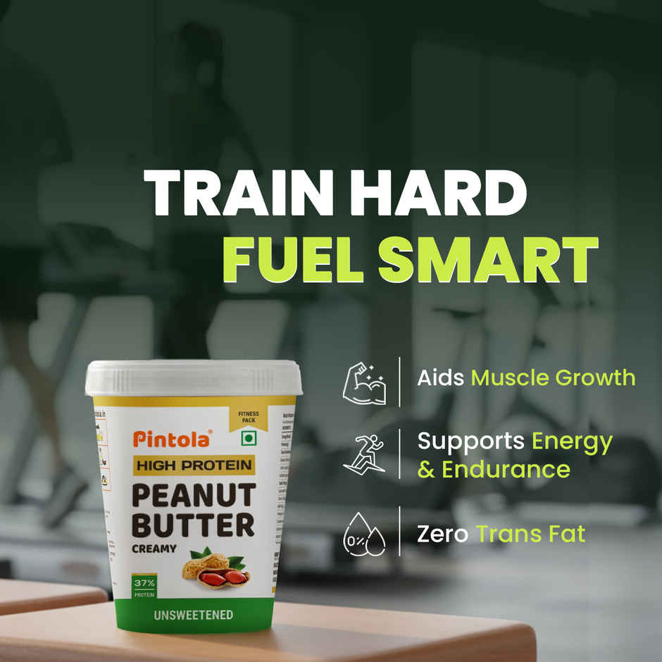 Pintola High Protein All Natural Peanut Butter Unsweetened 37% Protein (Creamy)