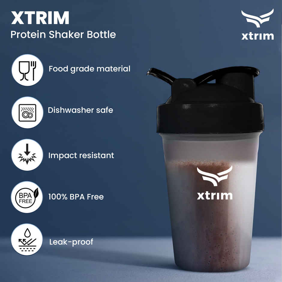 Xtrim Shaker for Protein Shake, Gym Bottle - Lightweight & Leakproof | Assorted