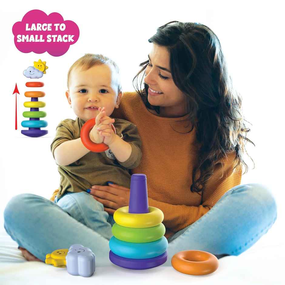 WinMagic Toys Playmagic Rainbow Rocking Ring Stacker