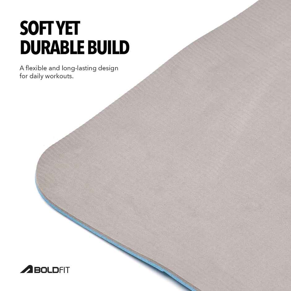 BOLDFIT Yoga Mat Anti-Slip Exercise Mat for Home Gym Workout, Fitness | Grey - 6 mm