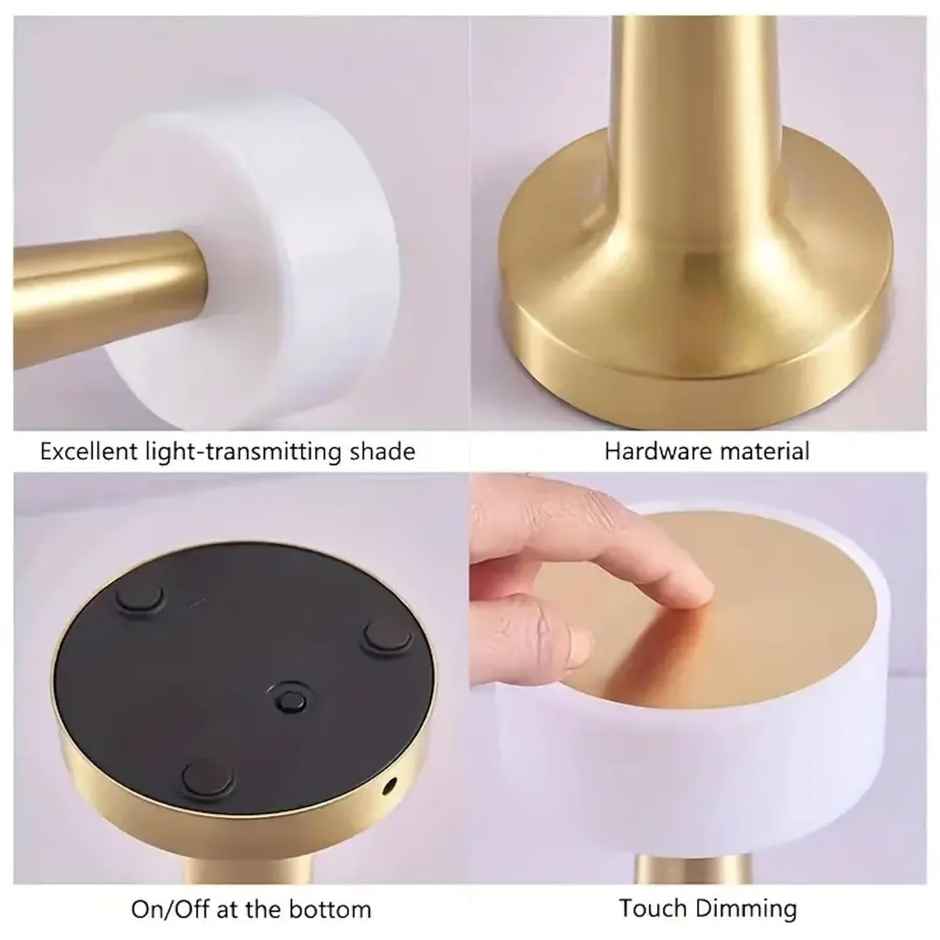 Hashwow Small Dumble Table Lamp With 3-Colour Touch Control - Gold Metal Lamp