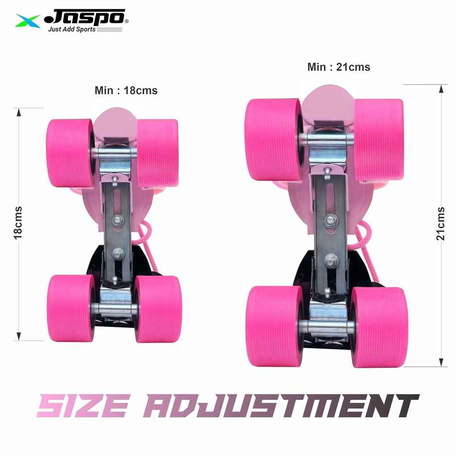 Jaspo Challenger Roller Skates for Kids (Ages 3-7), Adjustable,PVC Wheel, Perfect for Beginner Pink