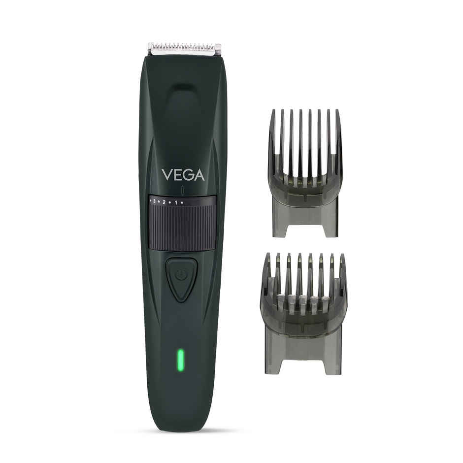 VEGA Turbolite Beard Trimmer for Men with 90 Min Runtime | USB Type C | 2 Comb Attachment