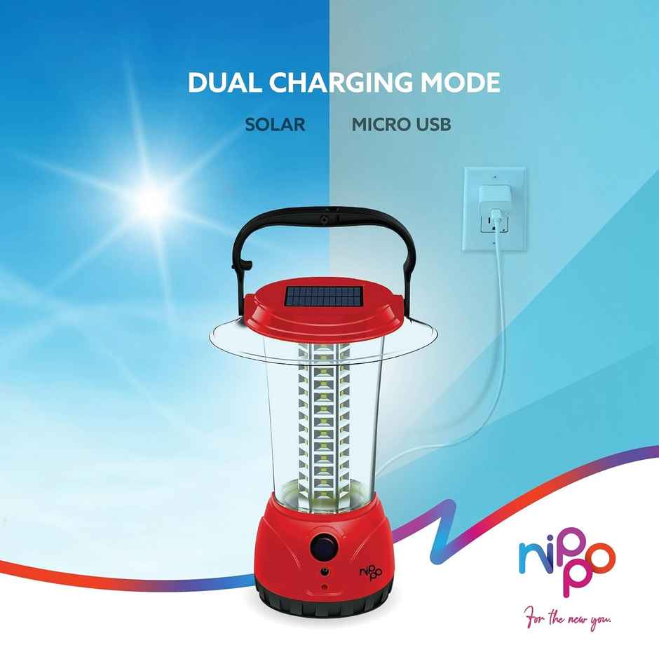 Nippo Venus Rechargeable Emergency Lantern,Dual Charging Modes with Solar & Lithium-ion Battery