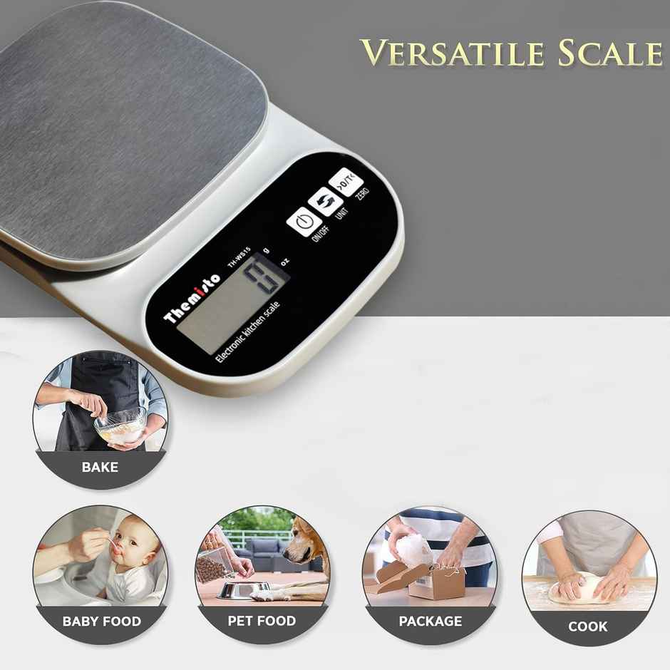 Themisto Th-Ws15 Electronic Digital Kitchen Weighing Scale |10 Kg|Back Light Lcd