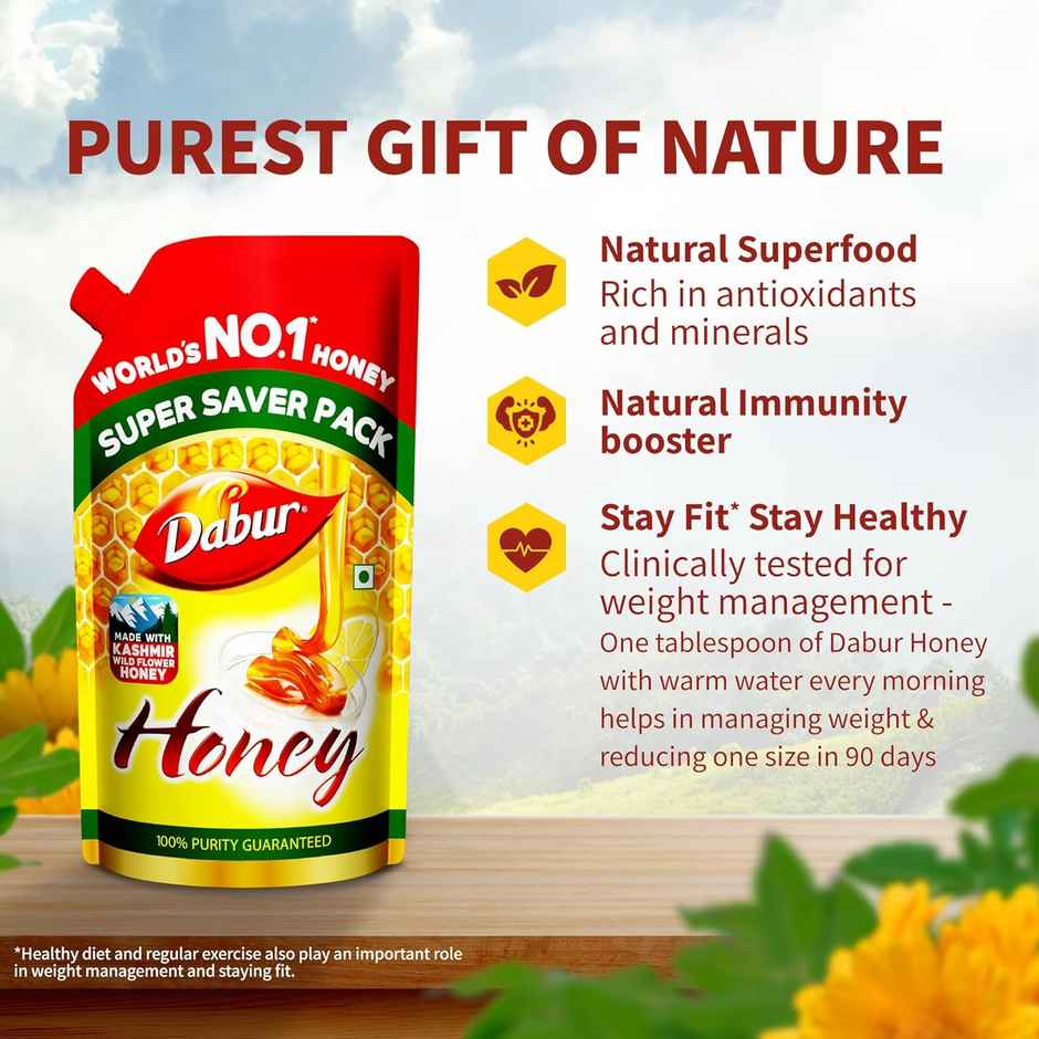 Dabur Honey | Refill Pouch | Totally Pure | World's No.1 Honey Brand
