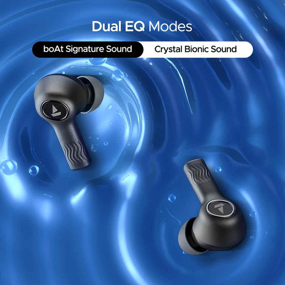 boAt Nirvana Ion ANC TWS Earbuds with mic, 120HRS Battery, Crystal Bionic Sound w/Dual EQ Modes, 4Mics ENx, App Support, Low Latency, IPX4, v.5.2 Bluetooth Earbuds - Crystal Black