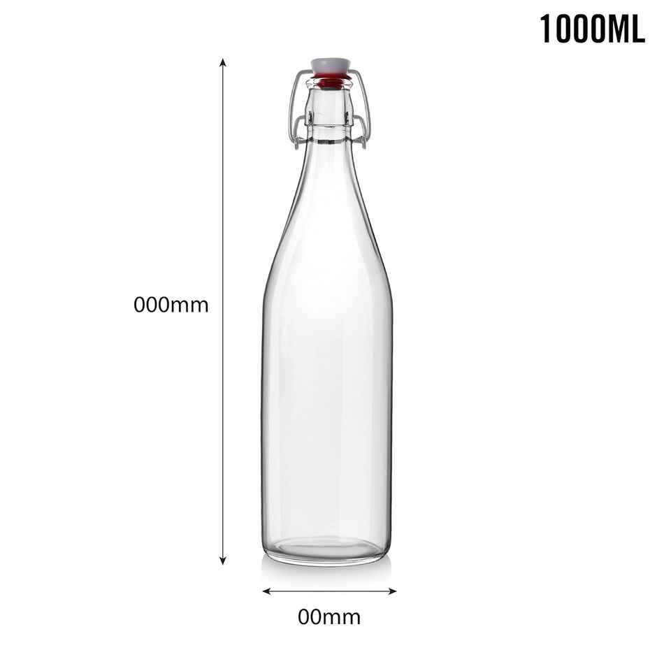 Cello Glass Aquaria Water Bottle Freezer Safe | Clear | 1 L