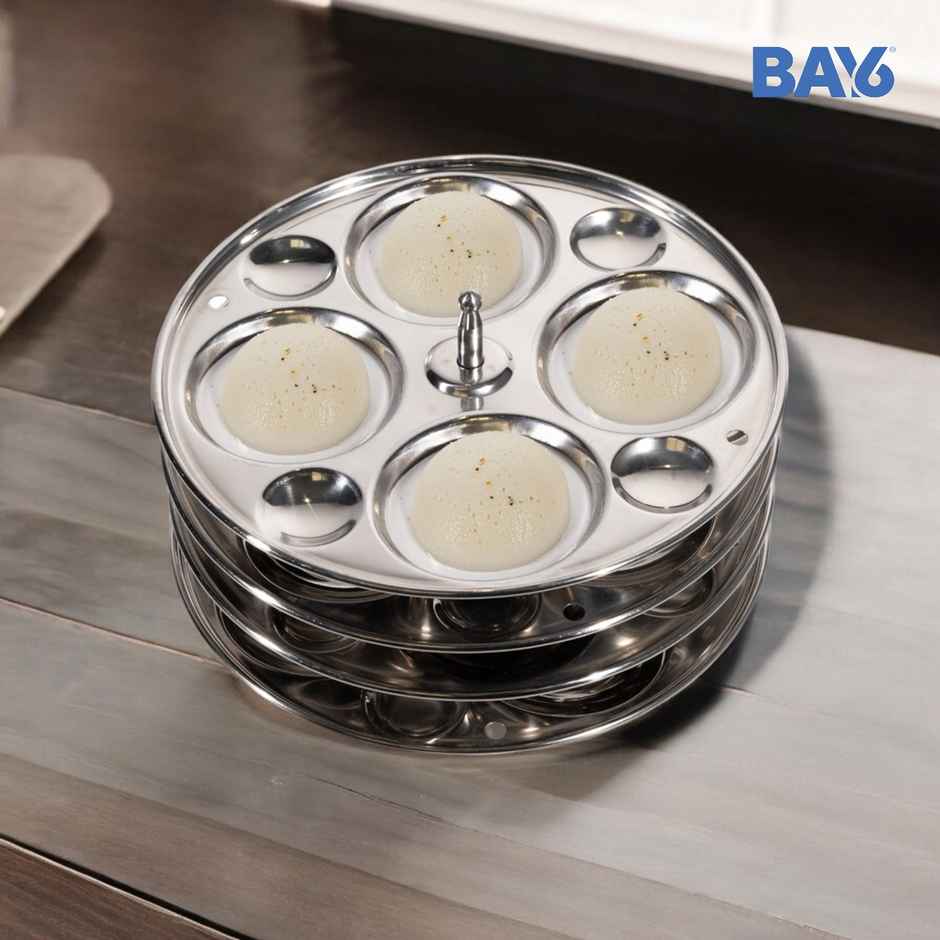 BAY6 Stainless Steel Idli Plate Round - 16 Big & 16 Small Idlis