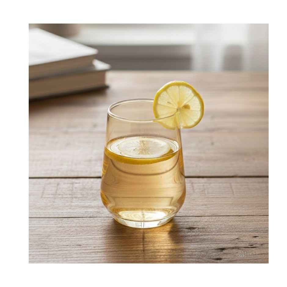 Blackcarrot Water Glass | Set of 6 | 320 ml | Golden | Lead Free