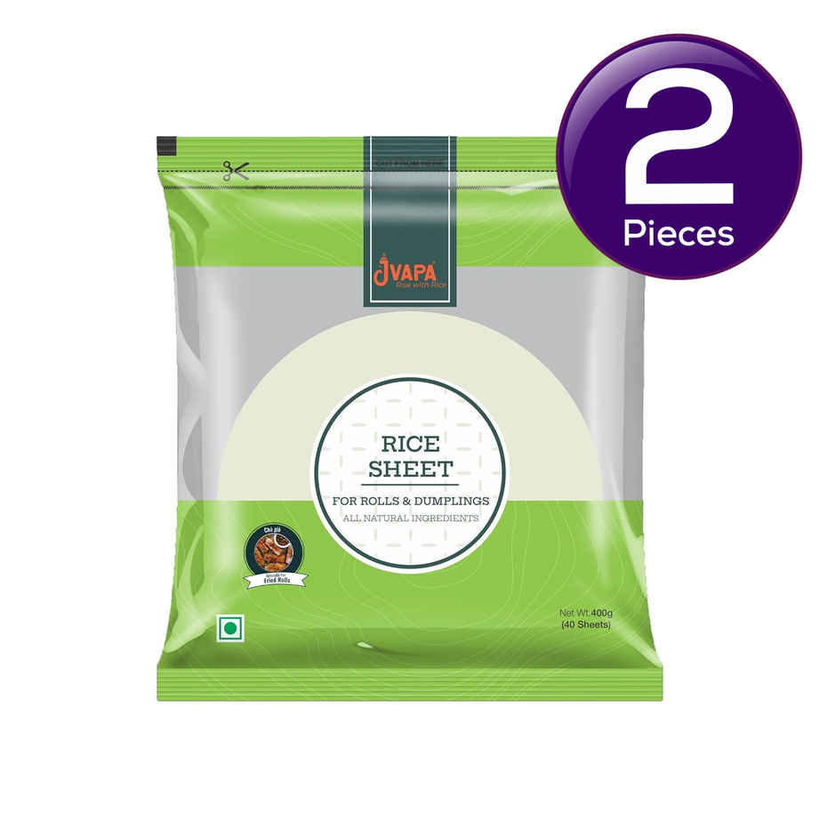 Jvapa Rice Paper | 22cm Round | 100% Rice | Naturally Gluten-Free | Spring rolls & Dumplings Combo