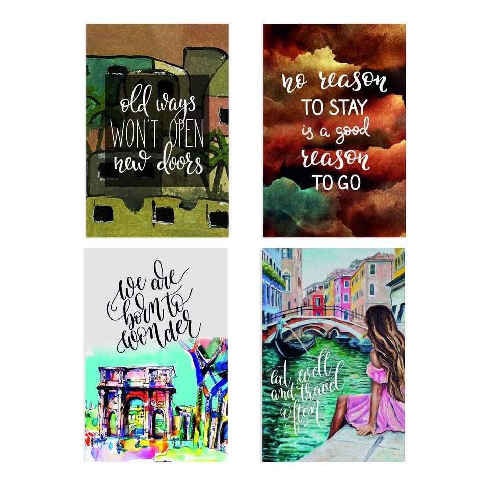 Paper Plane Design Travel Theme Wall Posters | Set of 10 | (12 Inch x 18 Inch) D1