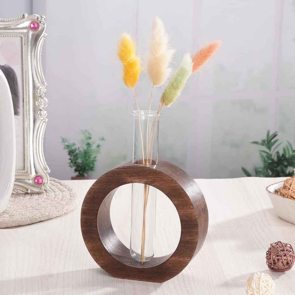 TIED RIBBONS Test Tube Planter | Brown - 4.5 in x 5.5 in