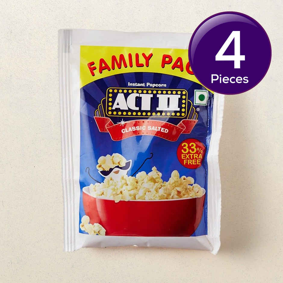 ACT II Instant Popcorn - Classic Salted, Family Pack, Hot & Fresh in 3 mins Combo