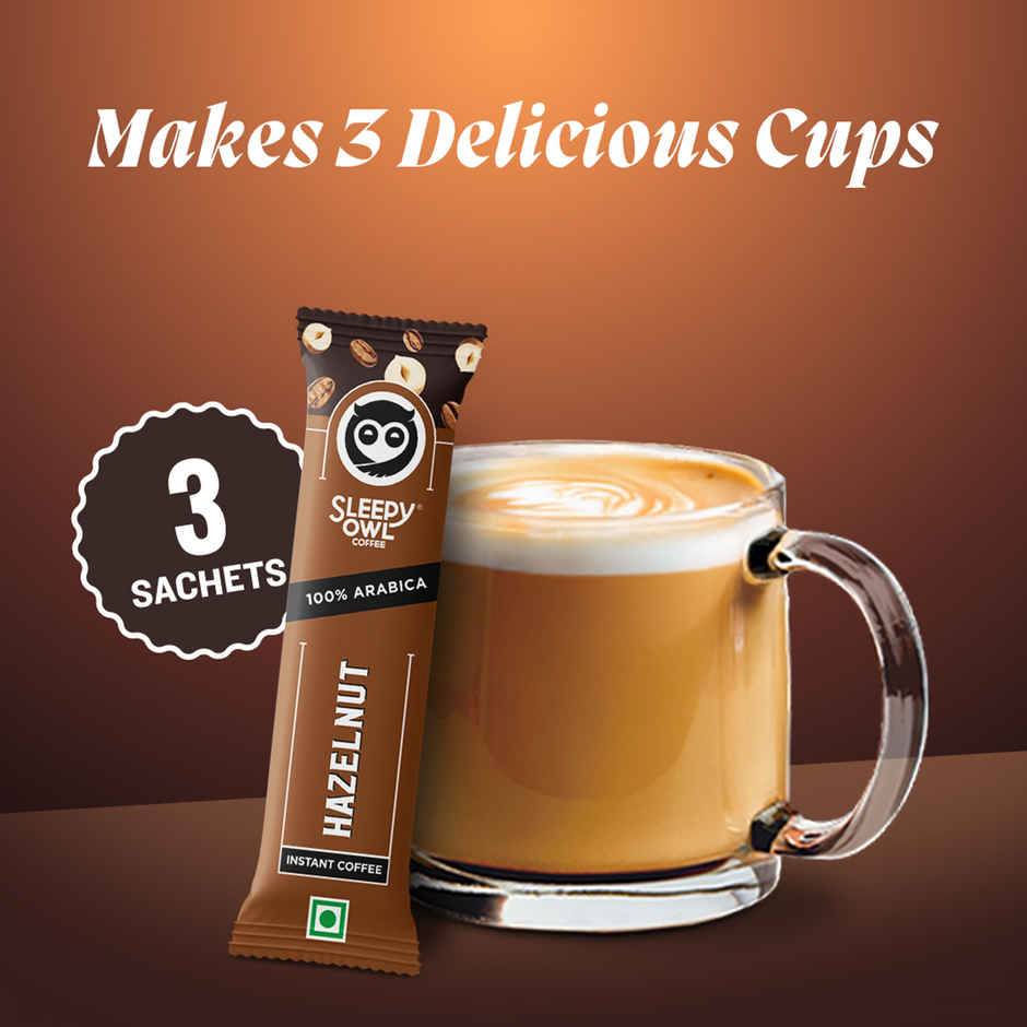 Sleepy Owl Hazelnut Arabica Instant Coffee Sachets