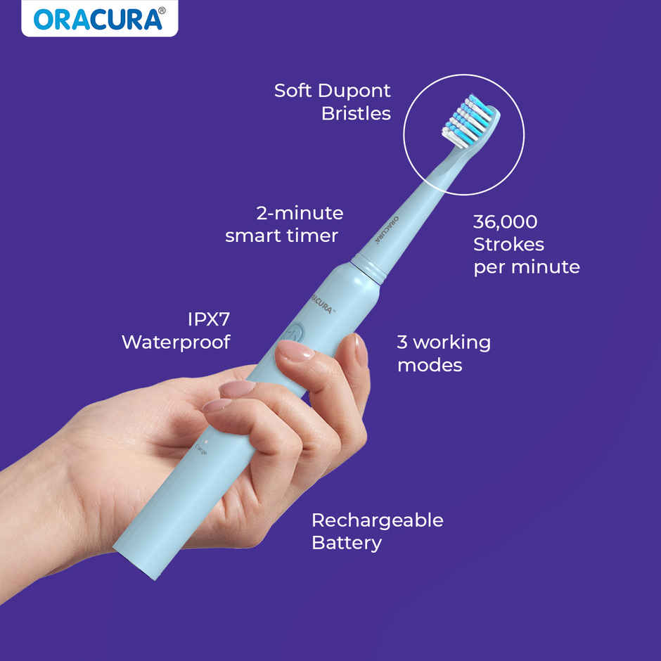 Oracura Sb200 Sonic Lite Rechargeable Electric Toothbrush Blue