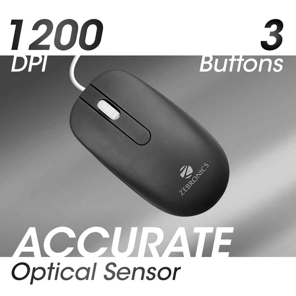 Zebronics Judwaa 541 Usb Keyboard and Mouse Combo for Computers & Laptops | 1200 Dpi | Black+white