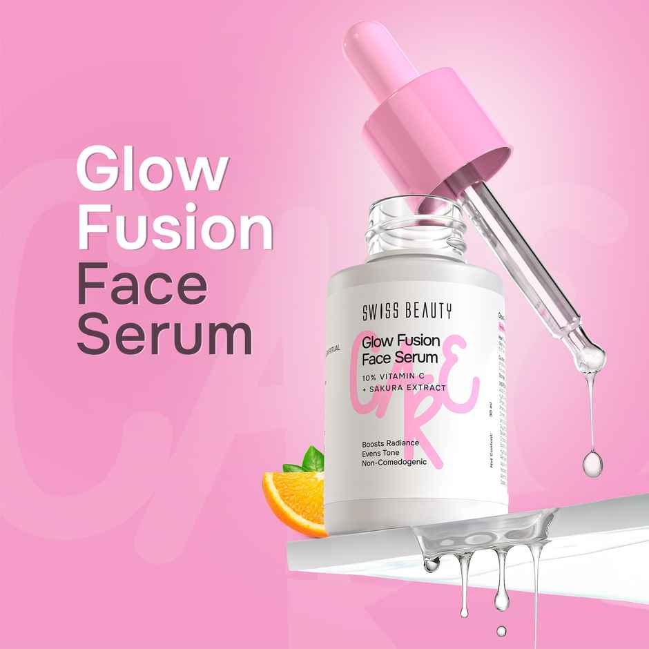 Swiss Beauty Care Glow Fusion Face Serum | Bright & Glow | 10% Vitamin C & Sakura Extract