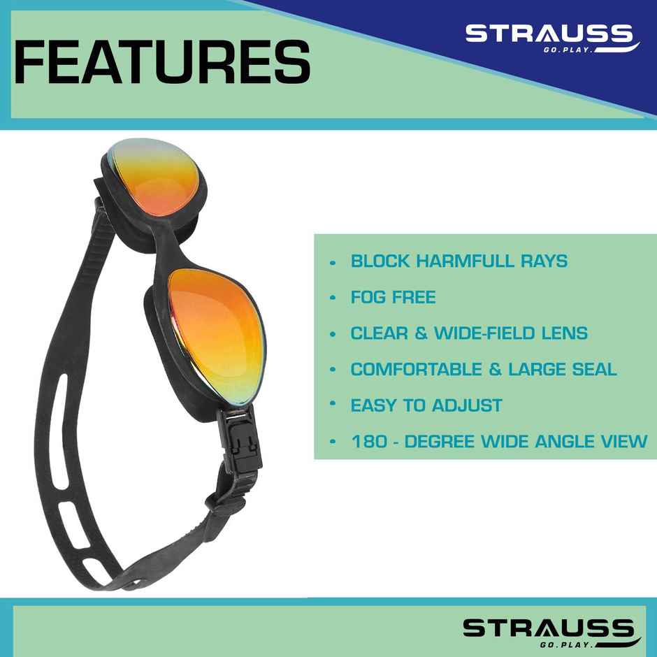 Strauss Swimming Goggles Set | Pink & Yellow