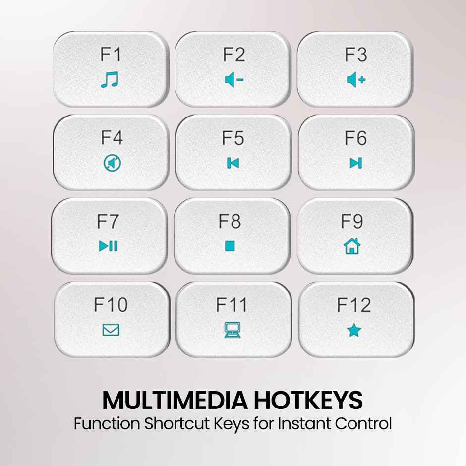 Portronics Ki-Pad 3 USB Wired Keyboard with Large Keycaps, Noise-Free Typing(White)