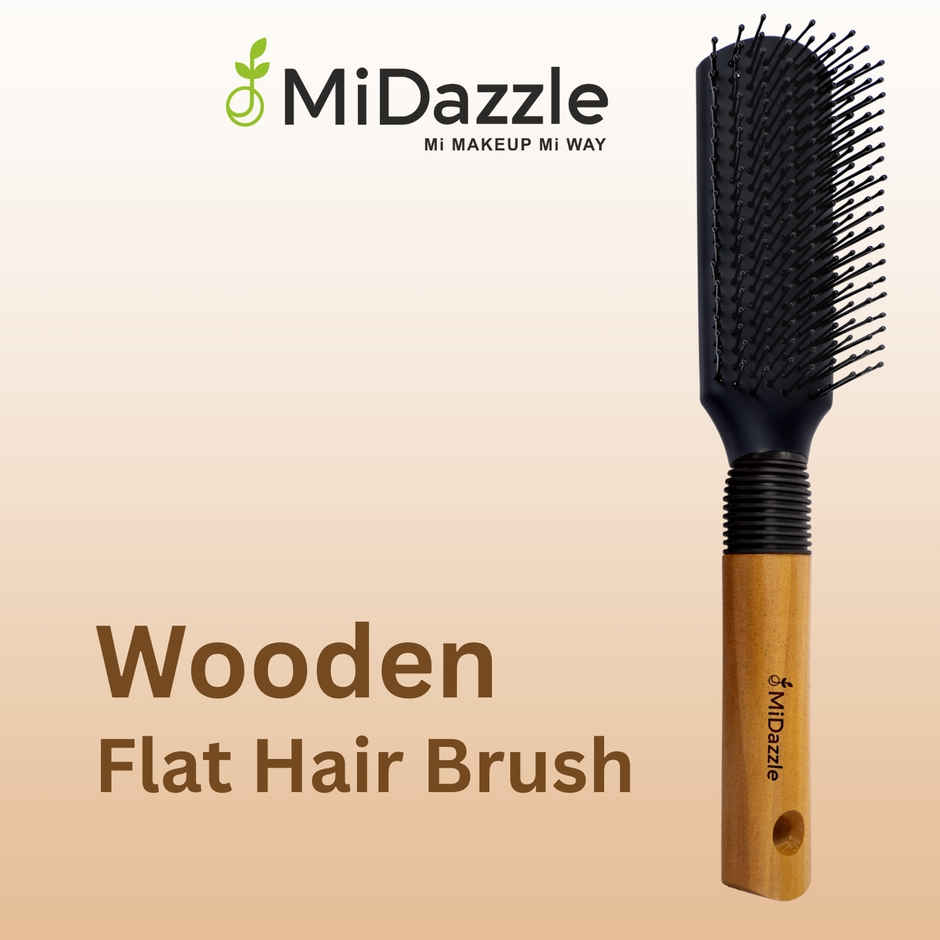 Midazzle Premium Flat Wooden Handle Hair Brush |MIHB0036