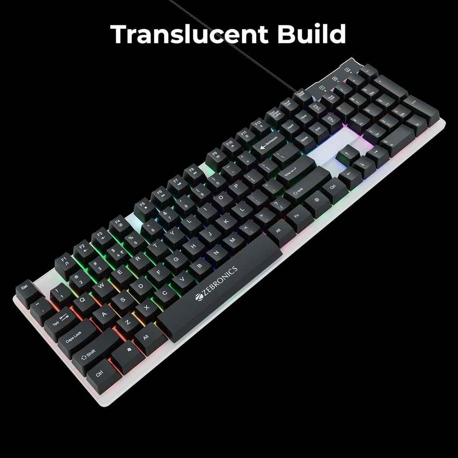 Zebronics Trion Gaming Keyboard & Mouse Gaming Combo 104 Keys Backlit Translucent Led Multi Dpi