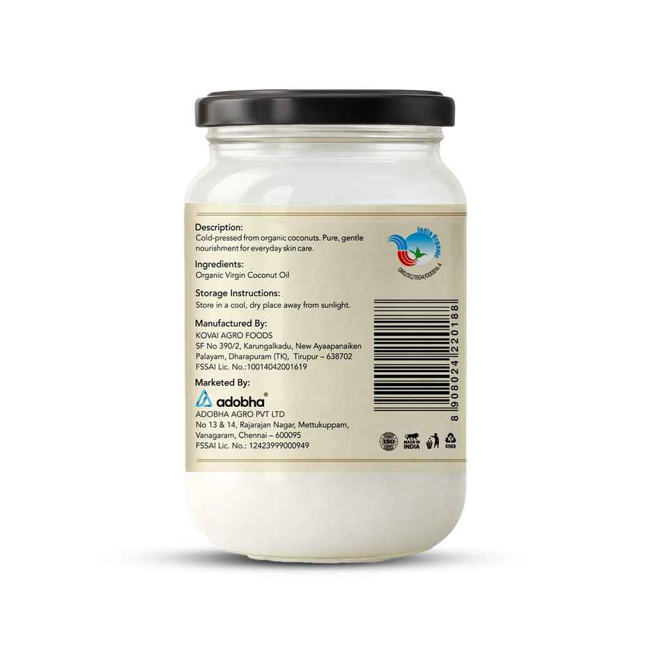 OKO Wholefoods Organic Extra Virgin Coconut Oil | Cold Pressed & Unrefined | Glass Bottle