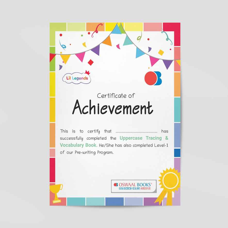 Oswaal Books Lil Legends Uppercase Tracing & Vocabulary Writing Practice Book | Age - 3 To 5 Years