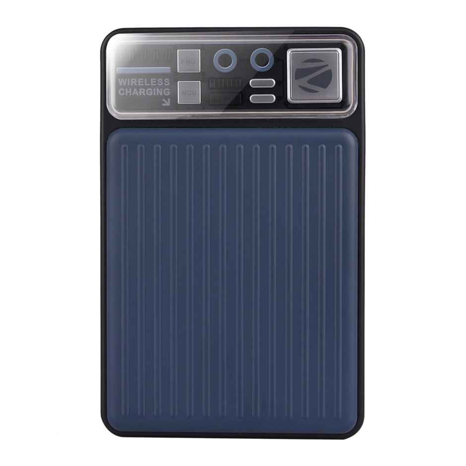 Zebronics MW65 Wireless Power Bank, 10K mAh, Rapid Charge (Greyish Blue)