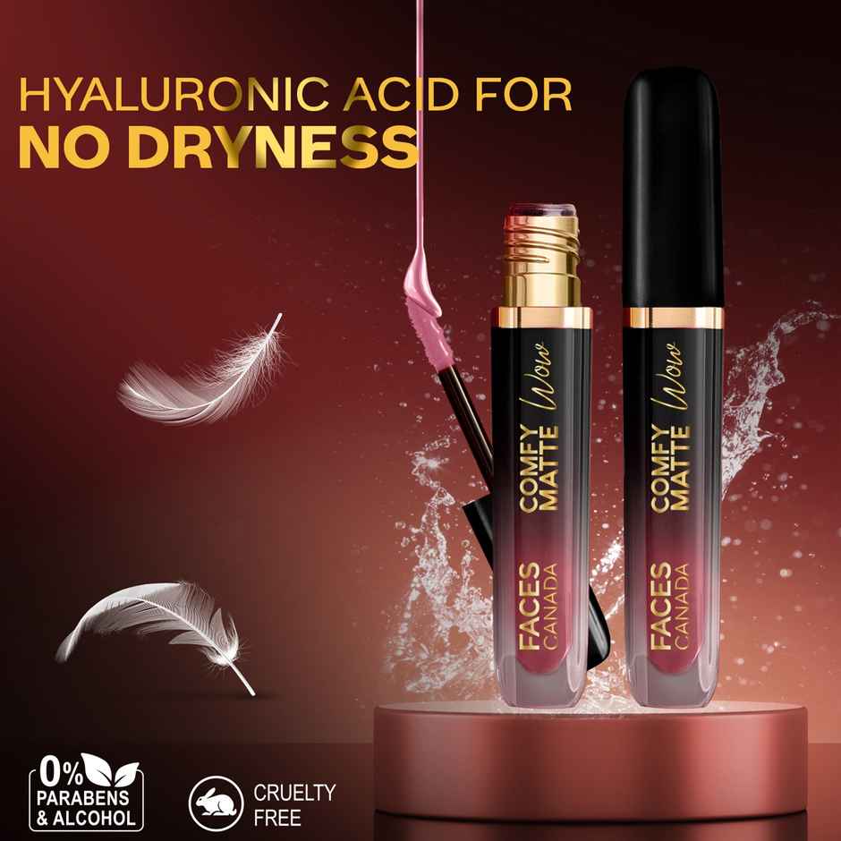 FACES CANADA Comfy Matte Wow Liquid Lipstick - The Soft Edit | Pink Petal 09 + Mauve Majesty 02