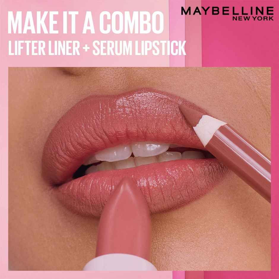 Maybelline New York Serum Lipstick | Satin | 8 Hr Hydrated Color | Nude | 104 Maybe It'S Intense