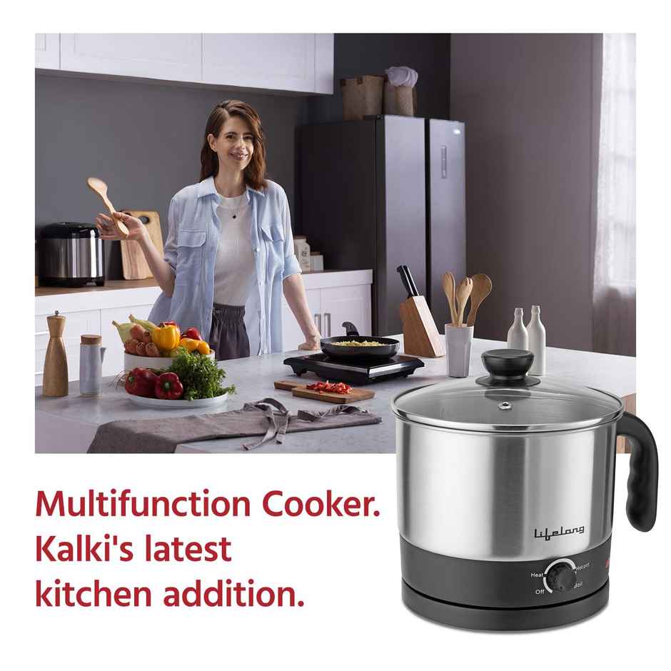 Lifelong Multifunction Cooker Kettle 1.5 L - Best For Boiling Milk Eggs Soup & Maggi Noodles - 600W