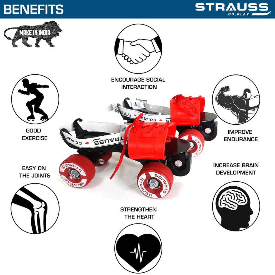 Strauss Senior Roller Skates, (Black)