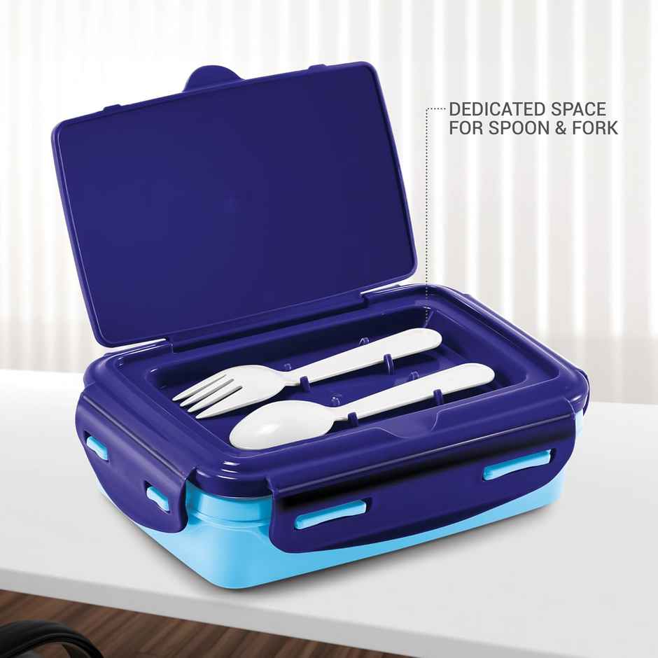 MiLiteron Flavour Small Inner Stainless Steel Tiffin Box | 400 ml | Blue