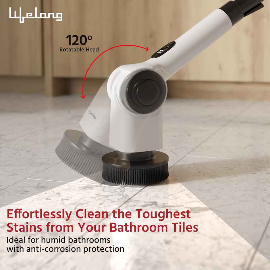 Lifelong Electricmop for Cleaning | 90 min | Adjustable Handle | 3-SpeedModes | TypeC Charging