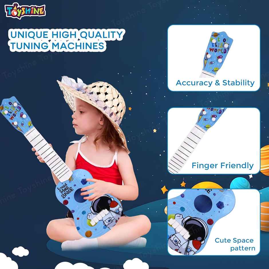 Toyshine 21 Space Theme Guitar with Easy-to-Hold Strings for Kids