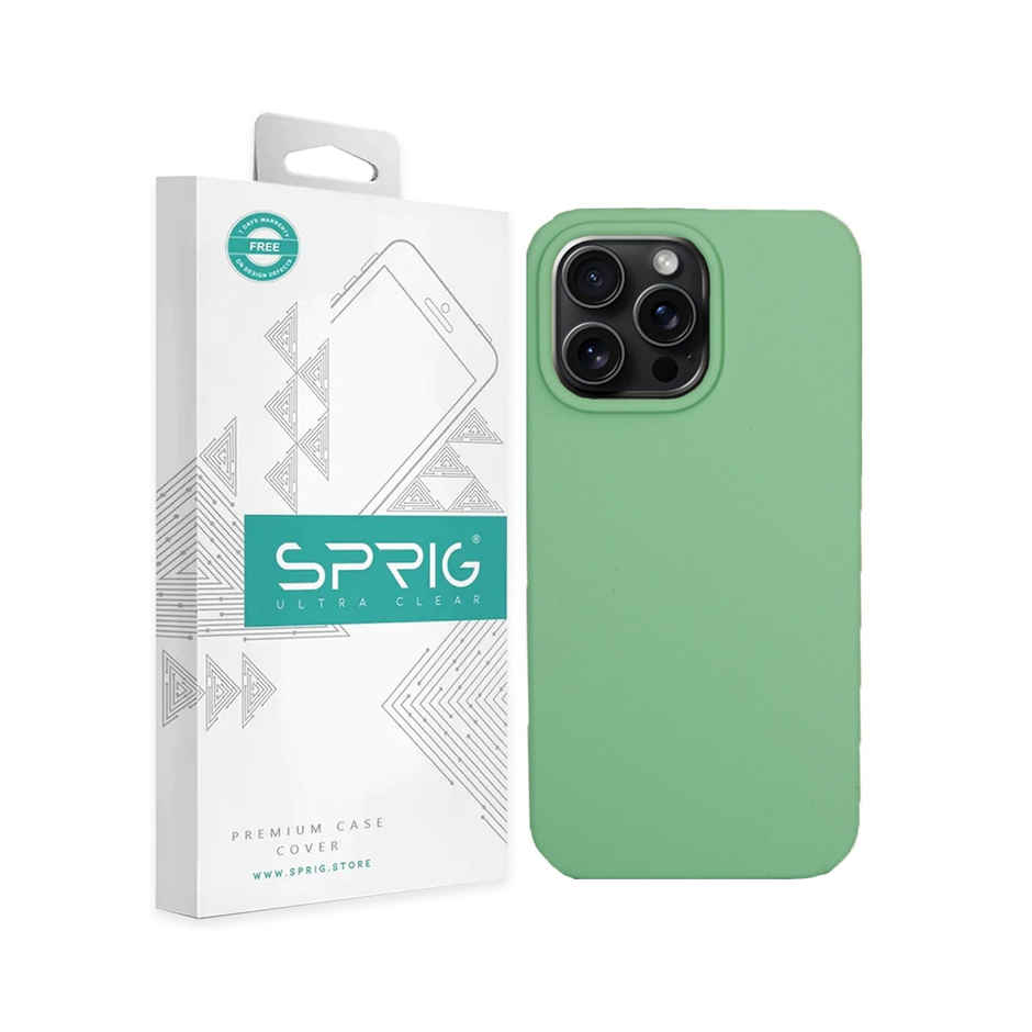 Sprig Premium Back Cover for Apple Iphone 14 Pro Liquid Silicone Shock Proof Case | Pastel Green | MagSafe Compatible
